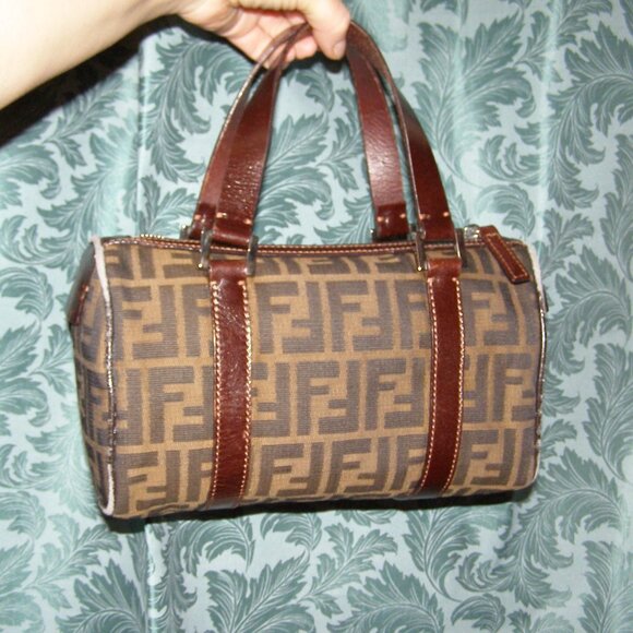 FENDI Zucca Small bag Top handle Satchel AUTHENTIC - Picture 2 of 13